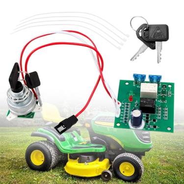 Imagem de AM136681 Módulo de interruptor de ignição com 2 teclas - compatível com tratores de jardim John Deere 415 425 445 455 (números de série abaixo de 070001) - Substitui AM120819, AM115471, AM121130