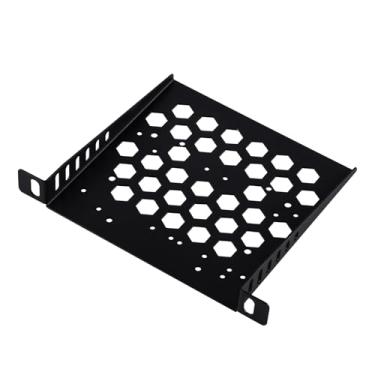 Imagem de GeeekPi Acessórios DeskPi RackMate TT Prateleira de rack de 17,8 cm 0,5U, prateleira de rack de servidor de 0,5 U, bandeja de cantilever ventilada somente para armário de rede DeskPi RackMate TT