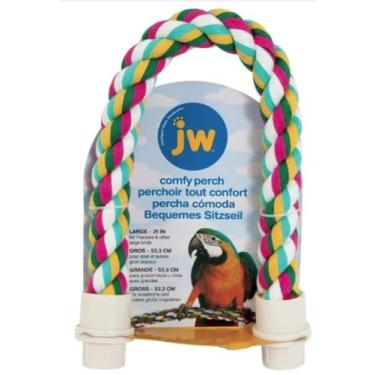 Imagem de JW Pet Comfy Perch For Birds Corda Multicolorida Flexível, Grande - 53 cm de Comprimento