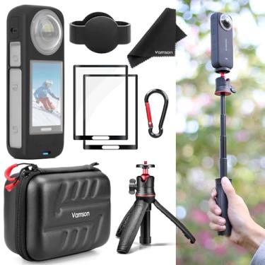Imagem de Vamson Kit De Acessórios Para Câmera Ação Insta360 X4, Com Capa Protetora Rígida, Película Vidro Temperado, Tripé Multifuncional, Silicone