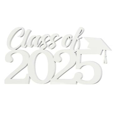 Imagem de KOYILTD Placa De Madeira Para Formatura Da Turma 2025, Decoração Com Adereços Fotos, Letras Brancas, Centro Mesa Festa (Estilo 3)