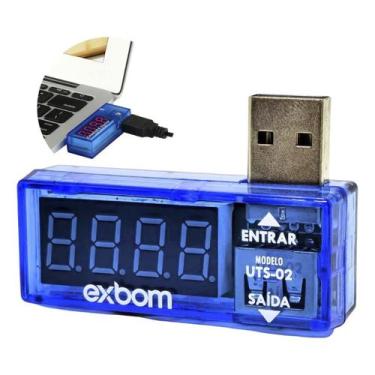Imagem de Exbom UTS-S2 testador de voltagem E amperagem para porta USB