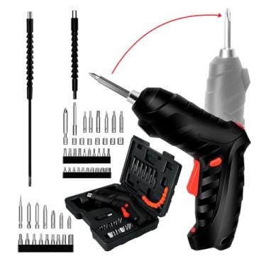 Imagem de Parafusadeira Pequena 4.8V - Mini Parafusadeira e Furadeira Portátil Recarregável - Mini Parafusadeira Sem Fio de Mão com USB - Parafusadeira Portátil e Mini Furadeira para Reparos e Montagens Rápidas