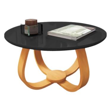 Imagem de Mesa de Centro Base Cebola Tampo Laqueado ou Laminado 60cm - Argos (Preto)