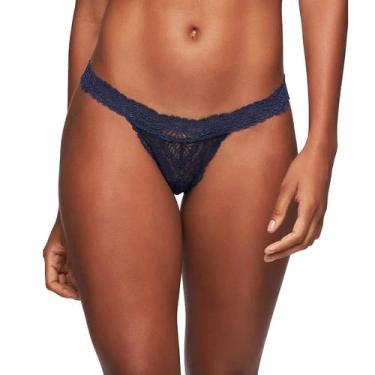 Imagem de Calcinha Fio Dental Rendada Sem Elástico Poliamida Valisere 44145, Mar