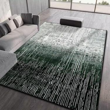 Imagem de Tapete de sala de estar com listras abstratas, fácil de limpar, decoração para casa, tapete dobrável macio para quarto e sala de estar (200x200 cm)/CX026-lint-free-3)