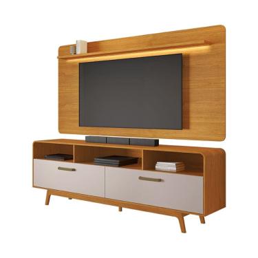 Imagem de Rack e Painel para TV até 70 Polegadas Cristal JCM Móveis Cinamomo/Off