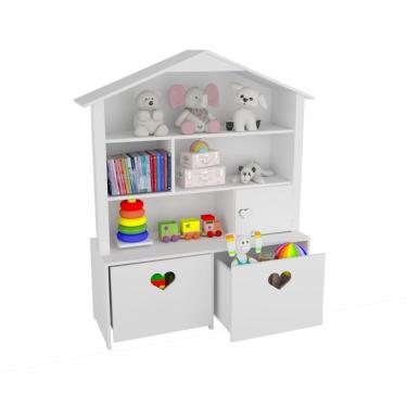 Imagem de Casinha Organizadora Infantil Maia 100% Mdf Quarto Brinquedo