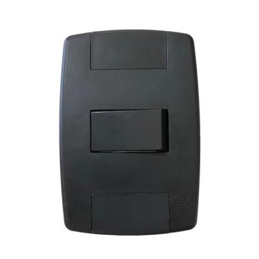 Imagem de Interruptor Simples Preto 10a 250v Placa Espelho 4x2 Ilumi