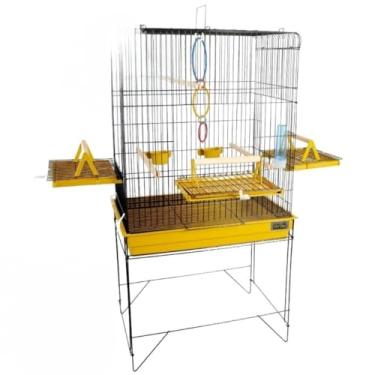 Imagem de VIVEIRO GAIOLA CALOPSITA PASSÁROS AVES TRIPLEX(CONFORT BK-AMARELO)