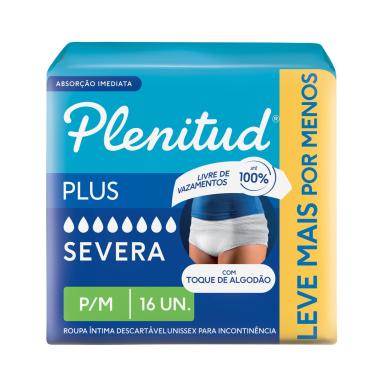 Imagem de Roupa Íntima Plenitud Plus para Incontinência P/M 16 Unidades