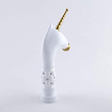 Imagem de Generic Torneiras, Estilo Europeu Torneira de Lavatório Cerâmica Aquecedor Frio Palco Cabeça de Cavalo Torneira de Água Cabeça de Cavalo Tapique Banheiro Pia Bacia Torneiras Misturadoras/Branco