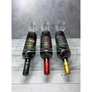 Imagem de Porta vinhos em acrílico organizador expositor - Fábrica de Utilidades