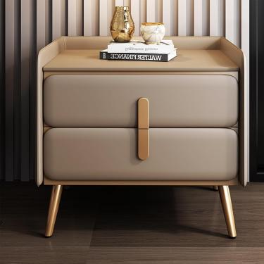 Imagem de Mesa De Cabeceira Moderna Com Gaveta Para Quartos Mesa De Cabeceira De Madeira Maciça Mesa Lateral De Sofá Estável E De Suporte De Carga Mesa De Ca, Khaki, 45 * 40 * 50cm/17.7 * 15.7 * 19.7in