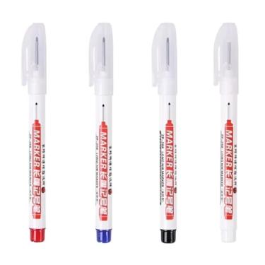 Imagem de Caneta Permanente Ponta Longa Carpinteiro Pedreiro (Kit 4)