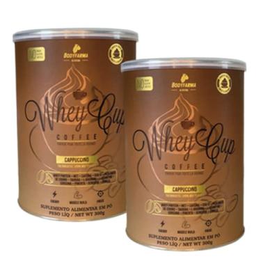 Imagem de Café funcional Termogênico Whey Cup Coffee Cappuccino Whey protein, MCT, COQ10, Taurina, Cafeína, pimenta, gengibre, cúr (2 Latas)