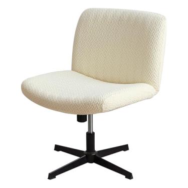 Imagem de EVOLLER Capa de cadeira cruzada para cadeira sem braços, capa para cadeira de escritório, mesa de escritório, jacquard em forma de T, com encosto médio, para cadeiras de computador e cadeiras de