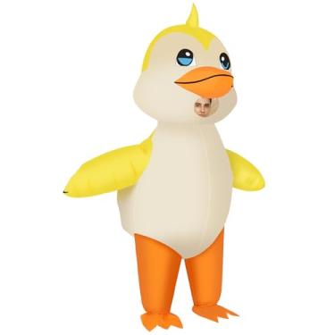Imagem de NISUNS Fantasia inflável de pato para adultos e crianças, fantasias engraçadas de Halloween para cosplay, Amarelo, adult