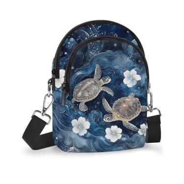 Imagem de Yrebyou Bolsa para celular pequena bolsa transversal feminina alça de ombro carteira casual viagem com alça ajustável, Azul claro, Tendência