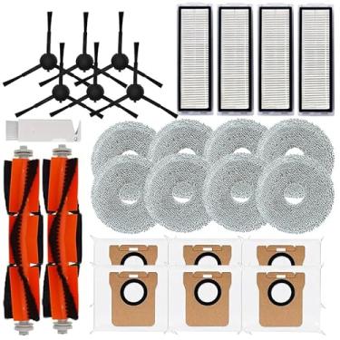 Imagem de Kit de acessórios de substituição compatível com aspirador de pó robô Xiaomi X20 Max, X20 Pro, inclui 2 escovas principais + 6 escovas laterais + 4 filtros HEPA + 8 roupas de esfregão + 6 sacos de