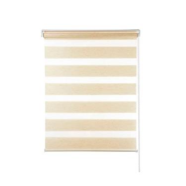 Imagem de Persiana para Janela Rolo Zebra Tecido Duplo com Faixas Opacas e Transparentes L 1,00 m x A 2,20 m, Linho
