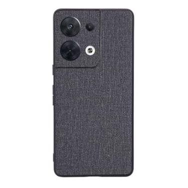 Imagem de Capas Compatível com OPPO Reno 8,Design de padrão de tela,Pproteção completa de 360°,Pplástico macio,Proteção contra queda-Black