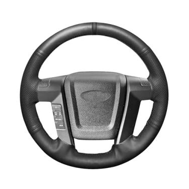 Imagem de Belinous Capa de volante de couro com cadarço, costurado à mão no envoltório, envoltório de direção compatível com Ford 2009-2014 F-150/2014 F-150 Tremor/2010 2011 F-150 Harley-Davidson/2009 F-150