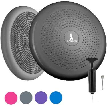 Imagem de Disco de Equilíbrio Inflável Lorben Balance Cushion Almofada Pilates - Cinza 