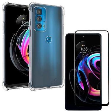 Imagem de Kit Capa Anti Choque para Moto Edge 20 Pro + Película De Vidro 3D - PO