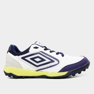 Imagem de Chuteira Society Umbro Pro Challenge Uptake Unissex, Branco, Roxo, 38