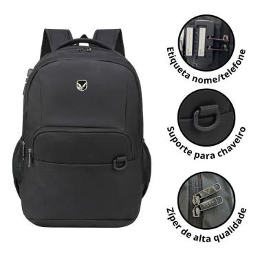 Imagem de Mochila Bolsa Notebook Laptop Anti Furto Senha Cadeado Usb