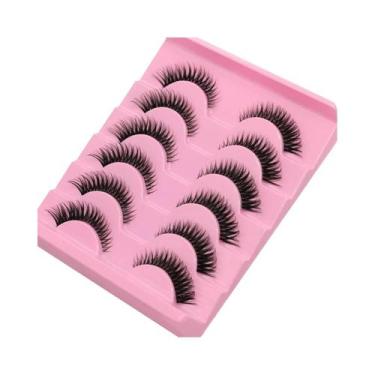 Imagem de Cílios Postiços Cat Eye 6D Wispy Natural Look Clear Band 5 6 Pares GRO