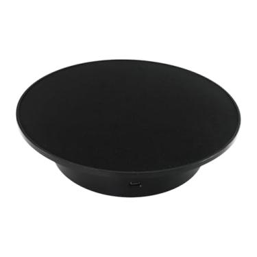 Imagem de Dynwave Suporte giratório elétrico para joias, velocidades ajustáveis, ornamentos, suporte de exposição rotativo para bolo, modelos de brinquedo, fotografia, Camurça Preta