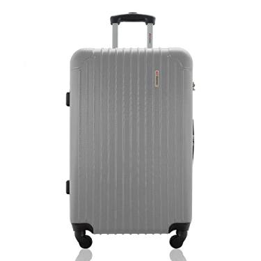 Imagem de Mala Grande Viagem Internacional Rígida Despachada Rodas 360º Cadeado Segredo Gladiador A2G Cinza