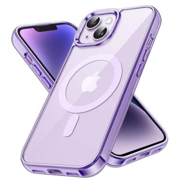 Imagem de JETech Capa Magnética para iPhone 14 6,1 Polegadas Compatível com o Carregamento sem fio MagSafe, Case para Celular à Prova de Choque, Capinha Parte Traseira Claro Anti-Riscos (Roxo Profundo)