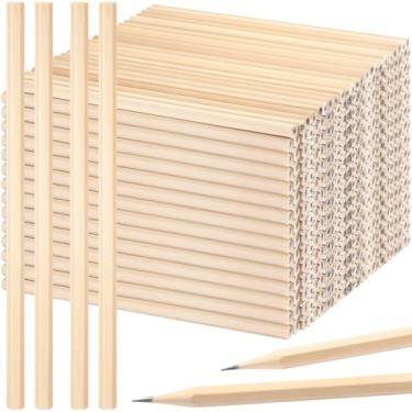 Imagem de Fumete 1000 lápis de madeira a granel sem borracha hexagonais HB grafite não afiado lápis de madeira natural sem borrachas para presentes de volta às aulas, sala de aula, primeiro dia de escola