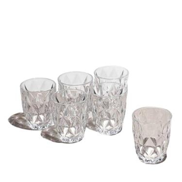 Imagem de Jogo de 6 Copos Baixos em Vidro Diamante 300ml - Luxo e Resistência