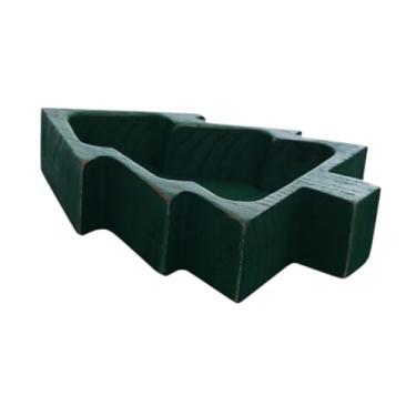 Imagem de ＫＬＫＣＭＳ Bandeja de servir para árvore de Natal, decoração para festa de Natal, suprimentos de mesa reutilizáveis, prato de lanche de madeira, fruteira para, Verde