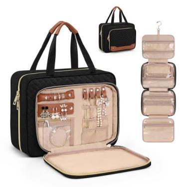 Imagem de Bolsa de Higiene Wedama para Mulheres com Organizador de Joias - Preta