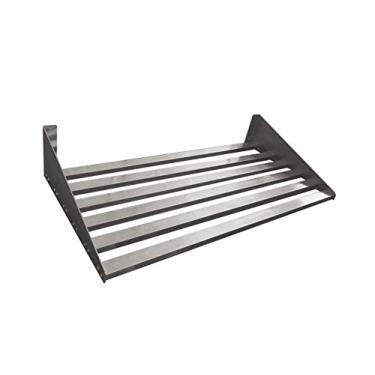 Imagem de Prateleira de parede padrão de aço inoxidável Mecete 304, organizador de utensílios de cozinha, suporte de panela de parede para cozinha, com 6 ganchos, capacidade de 60 lb, Sliver, 23.5" x 14"