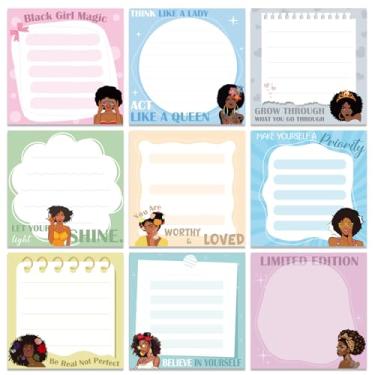 Imagem de INCOK Notas adesivas inspiradoras para meninas negras - 9 peças bloco de notas mágico para meninas negras motivacionais para fazer lista de notas escolares artigos de papelaria para estudantes