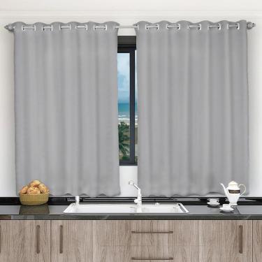 Imagem de Cortina 2,80x1,20 Sala Quarto Cozinha Voil Microfibra Cor: Cinza