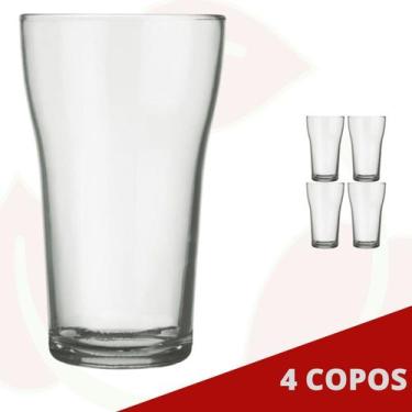 Imagem de 4 Copo de Vidro Boteco 200ML Transparente Nadir Cerveja Chopp - NADIR 