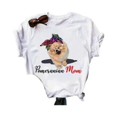 Imagem de Camiseta Feminina Verão - Pomeranian Mom - Manga Curta, BR-G4, Wtq0025