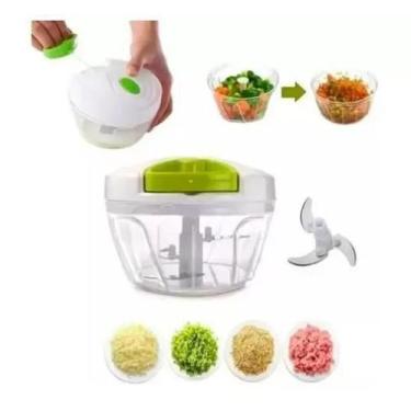 Imagem de Mini Processador Cortador De Alimentos Manual 3 Lâminas - Black Watch