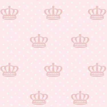 Imagem de Papel De Parede Rosa Claro E Coroa Poa Adesivo Lavavel Sala - LRP