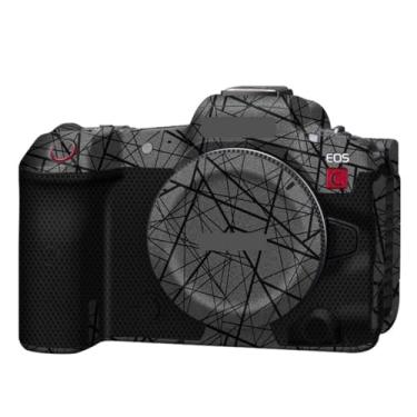 Imagem de Adesivo de capa de câmera R5C para Canon EOS R5 C protetor de câmera película protetora anti-arranhões decoração (cinza cruzado)