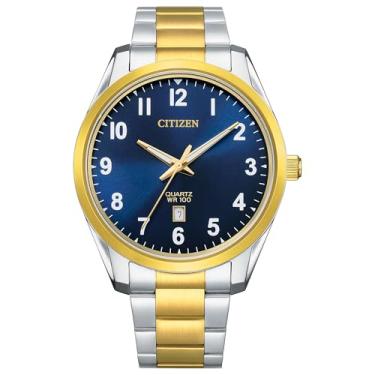 Imagem de Citizen Relógio social masculino de quartzo com pulseira de aço inoxidável, dois tons, 20 (modelo: BI1036-57L)