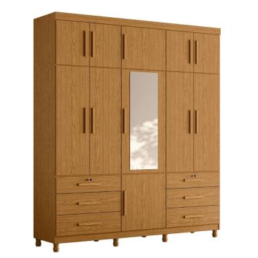 Imagem de Guarda Roupa Casal 201cm 11 Portas Thony A02 Cinamomo - Mpozenato