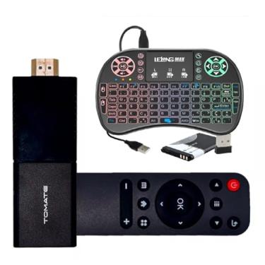 Imagem de Smart TV Stick Android 4K Ultra HD, 2GB RAM, 16GB Armazenamento, HDMI, Wi-Fi, Bluetooth + Teclado Sem Fio Incluso